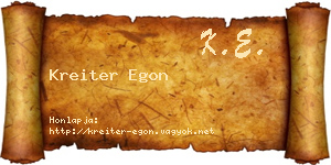 Kreiter Egon névjegykártya